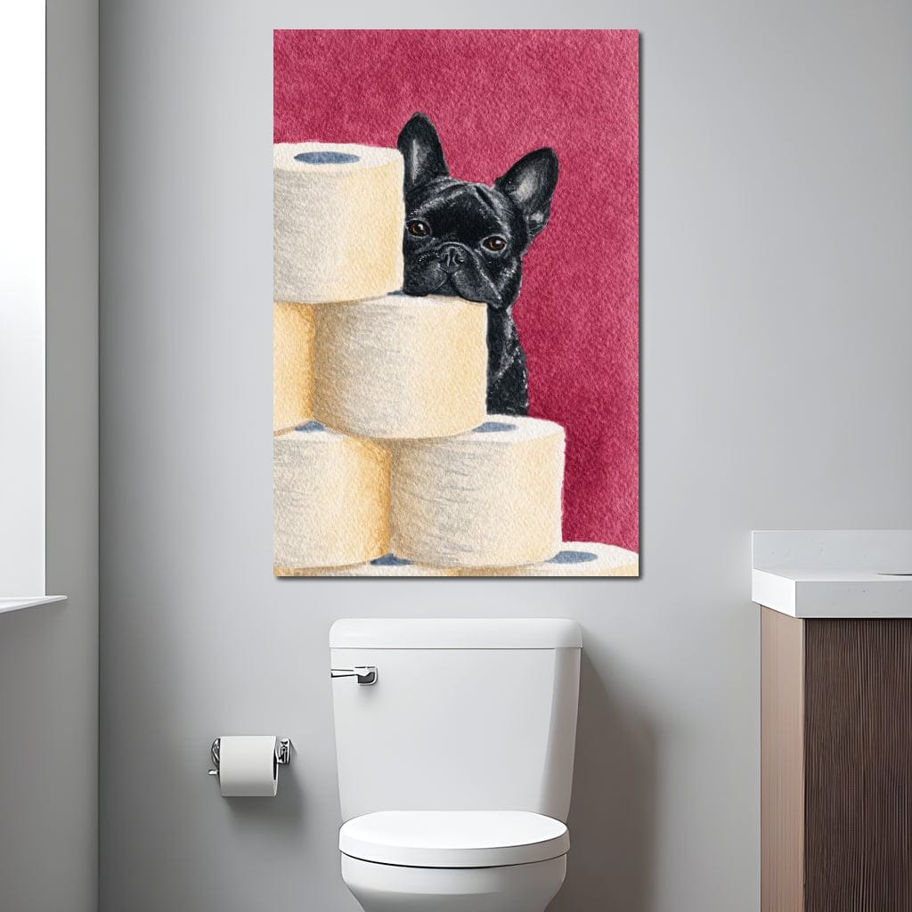 French Bulldog Peekaboo Rolls Canvas Wall Art