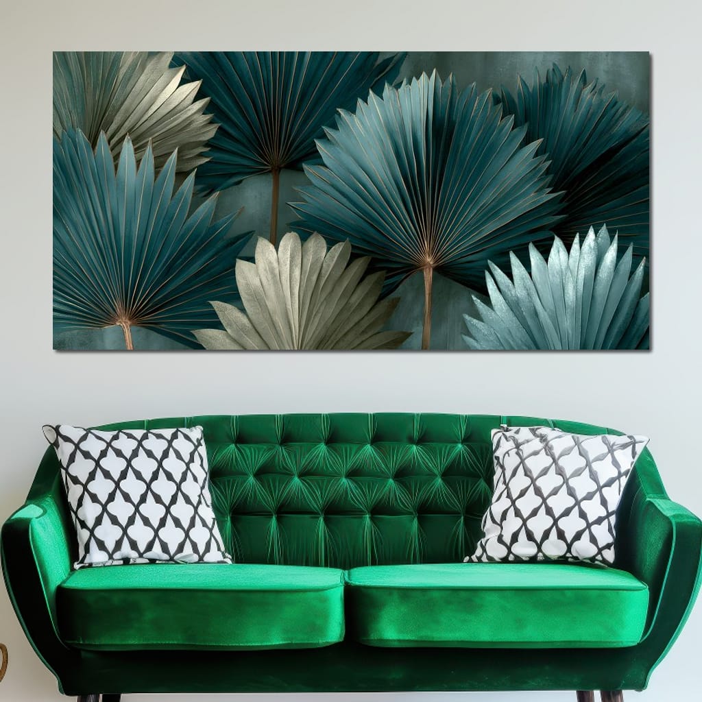 Verdant Palms Held By Time Canvas Wall Art