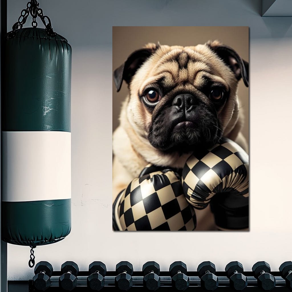 Pug Pugilist Canvas Wall Art