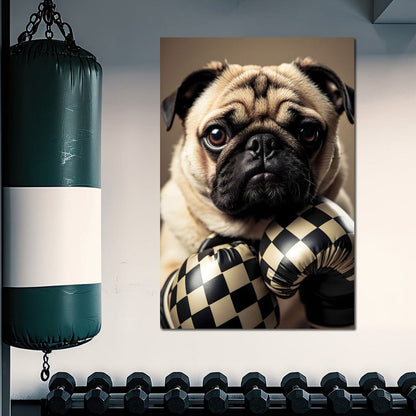 Pug Pugilist Canvas Wall Art