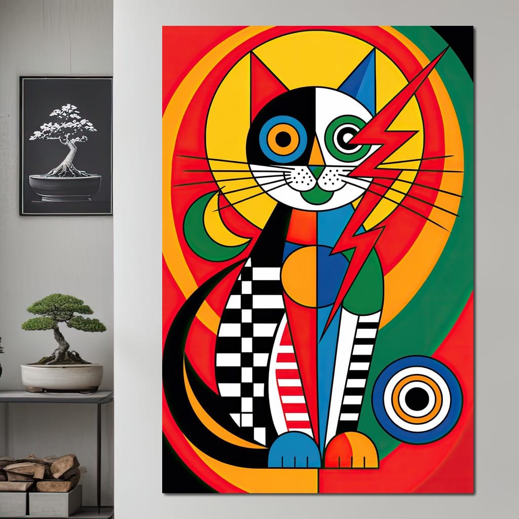 Zap Cat Canvas Wall Art