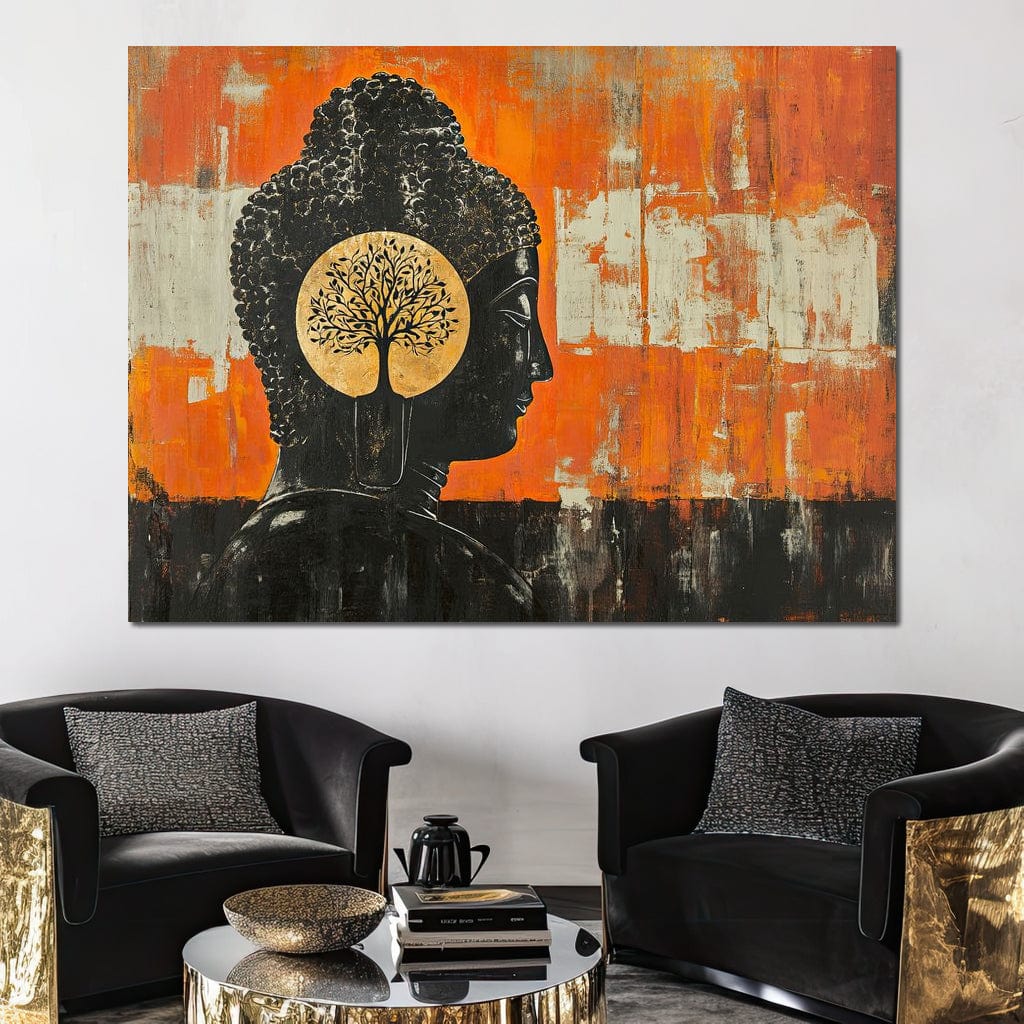 Golden Tree of Enlightenment Canvas Wall Art