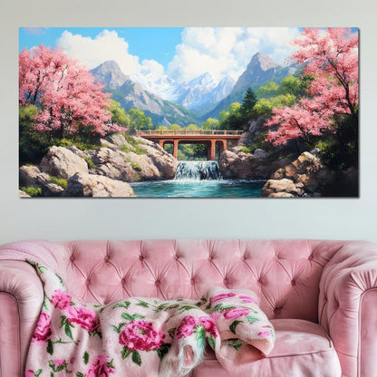 Bridge Over Tranquil Waters Canvas Wall Art