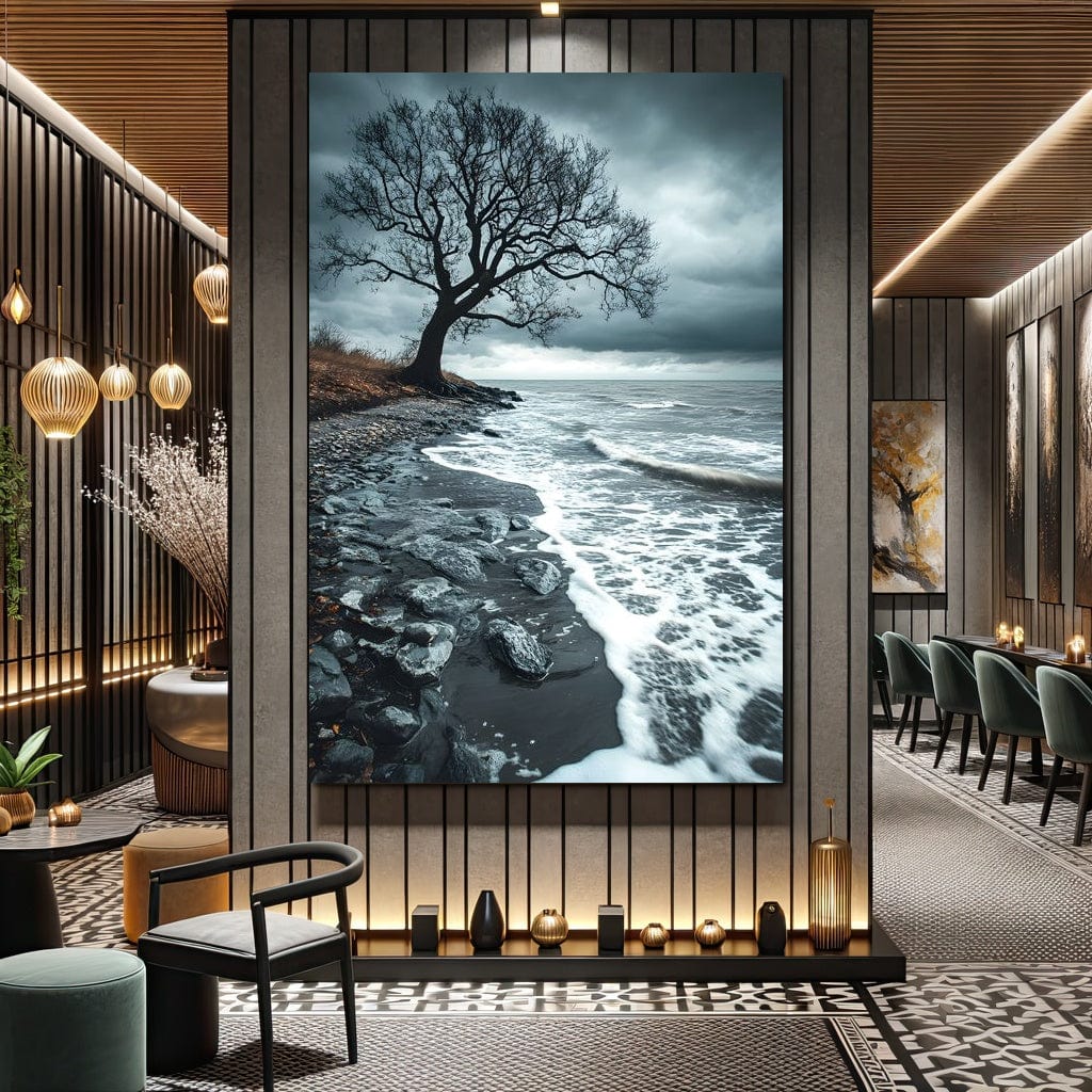 Windswept Shore Solitude Canvas Wall Art