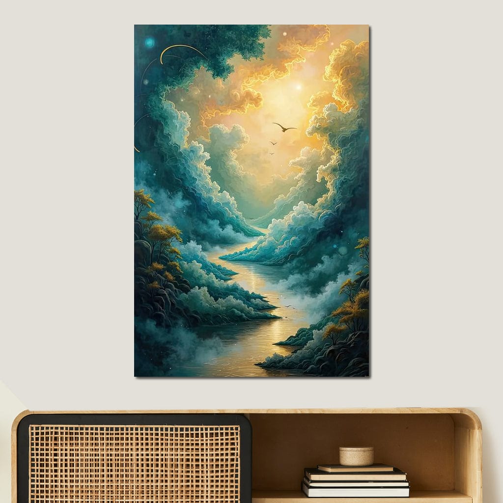 Golden Path Through Dreams Canvas Wall Art