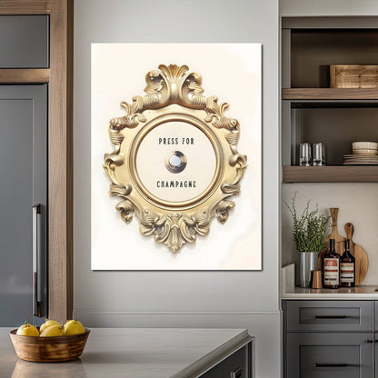 Press for Champagne Canvas Wall Art