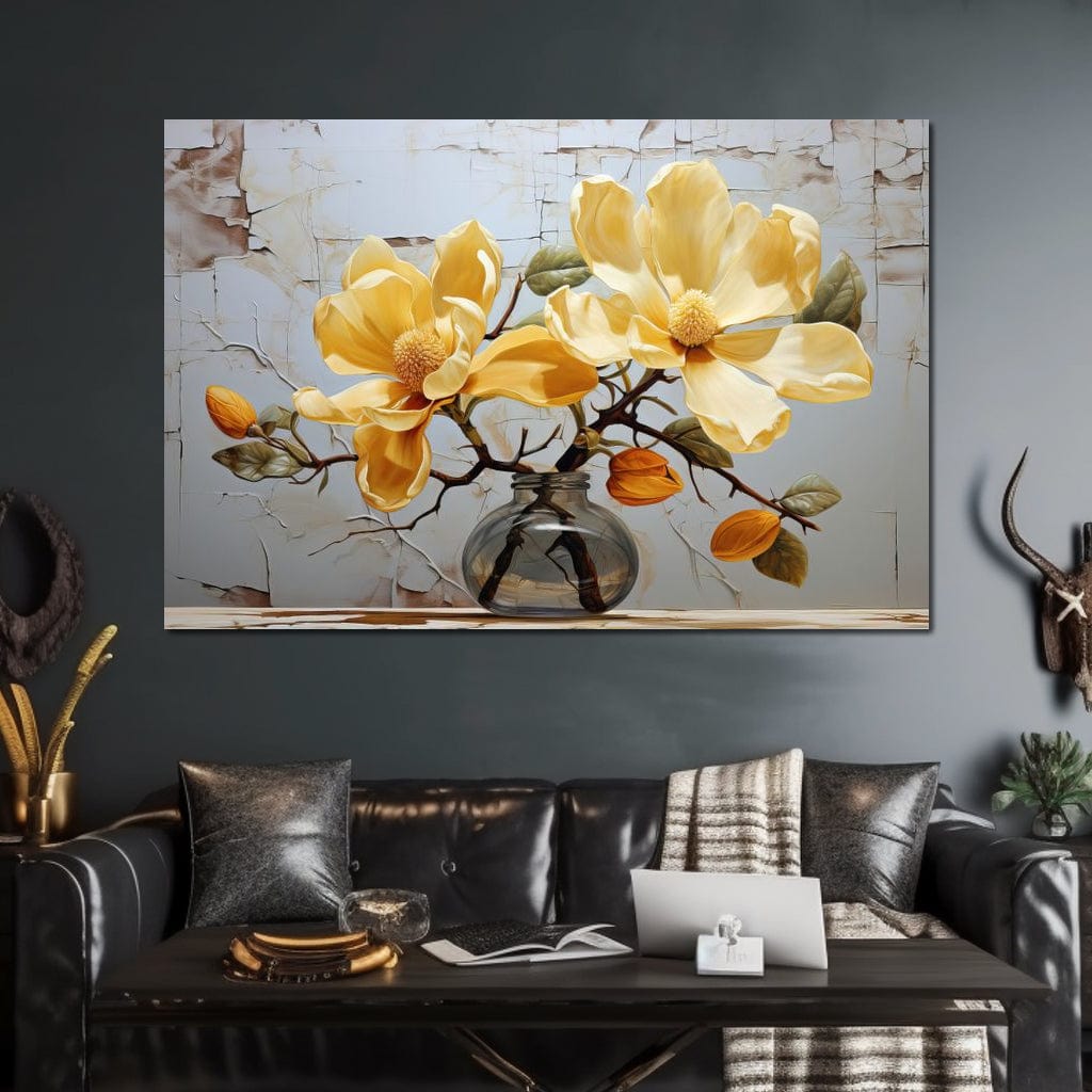 Yellow Magnolia Tree 6 Canvas Wall Art