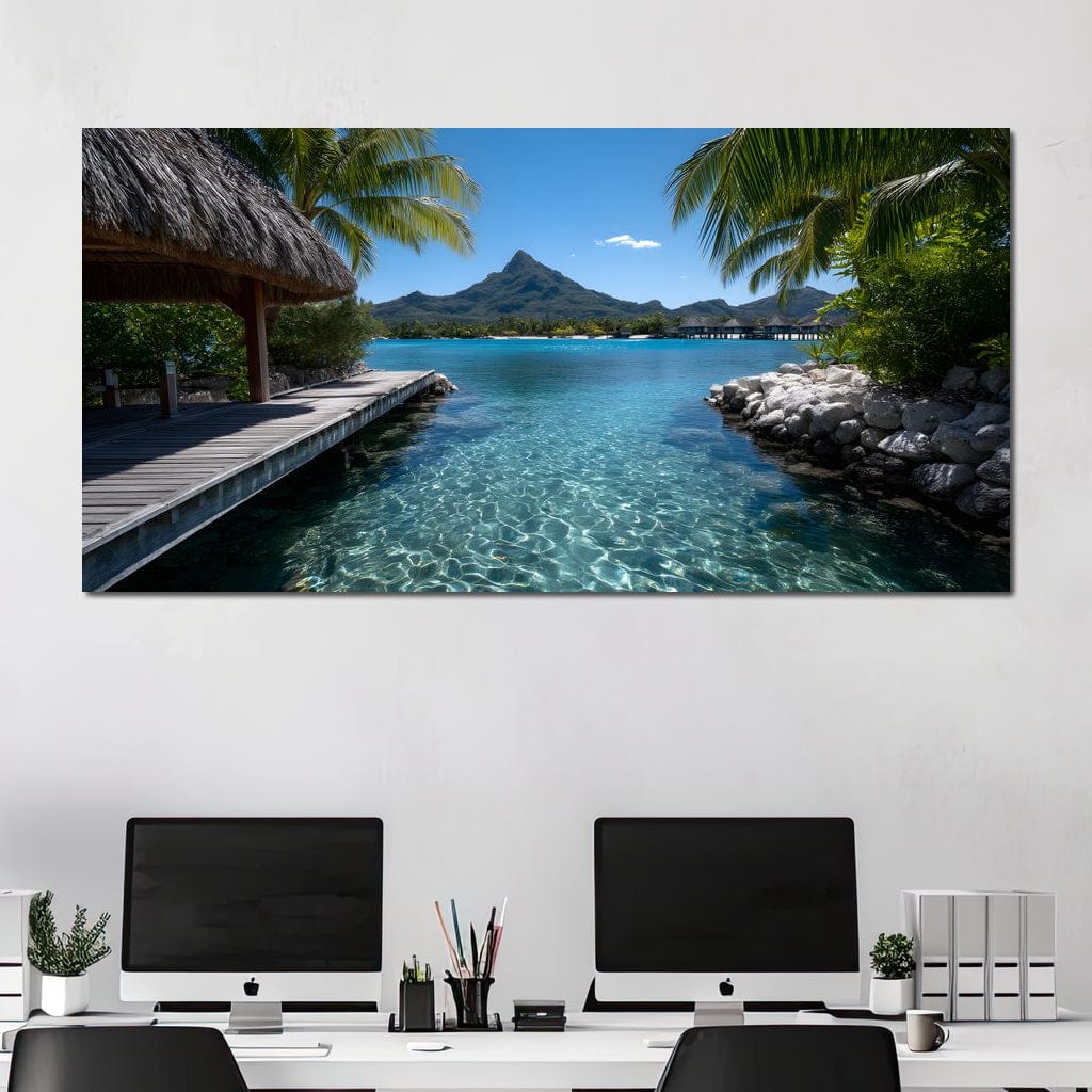 Tranquil Island Paradise Scene Canvas Wall Art