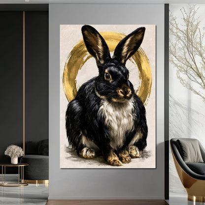 Gilded Hare of the Silent Circle Canvas Wall Art