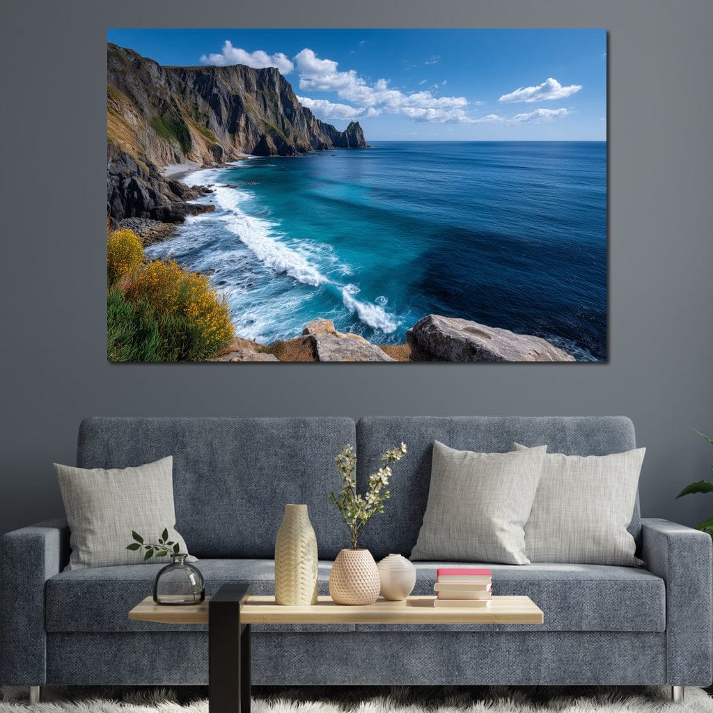 Majestic Coastal Cliffs View Canvas Wall Art