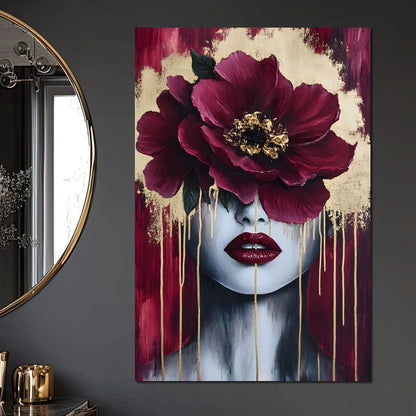 Golden Petals Silent Beauty Canvas Wall Art