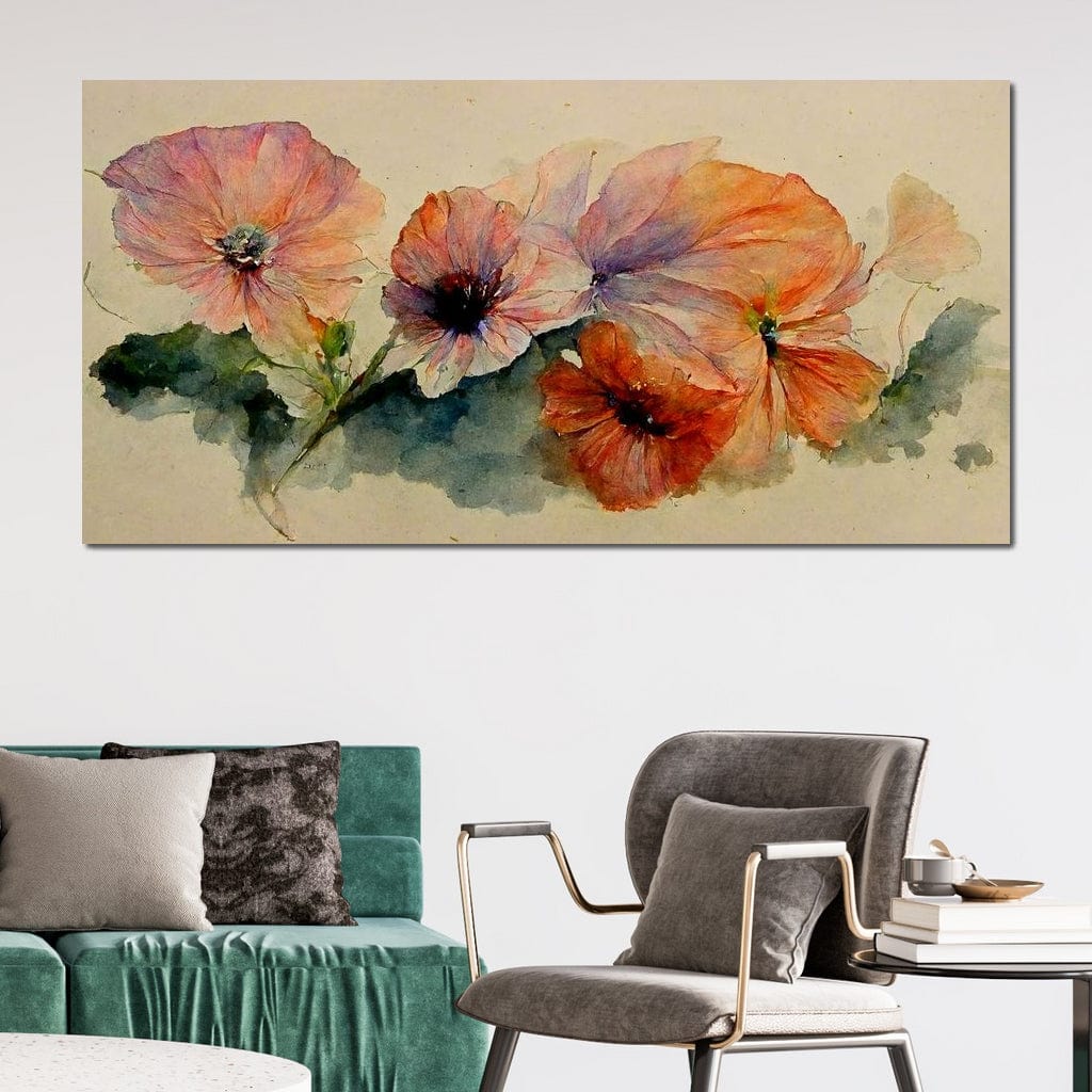 Watercolor Flowers Canvas Wall Art