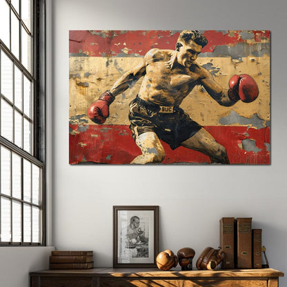 Vintage Boxing Legend Canvas Wall Art