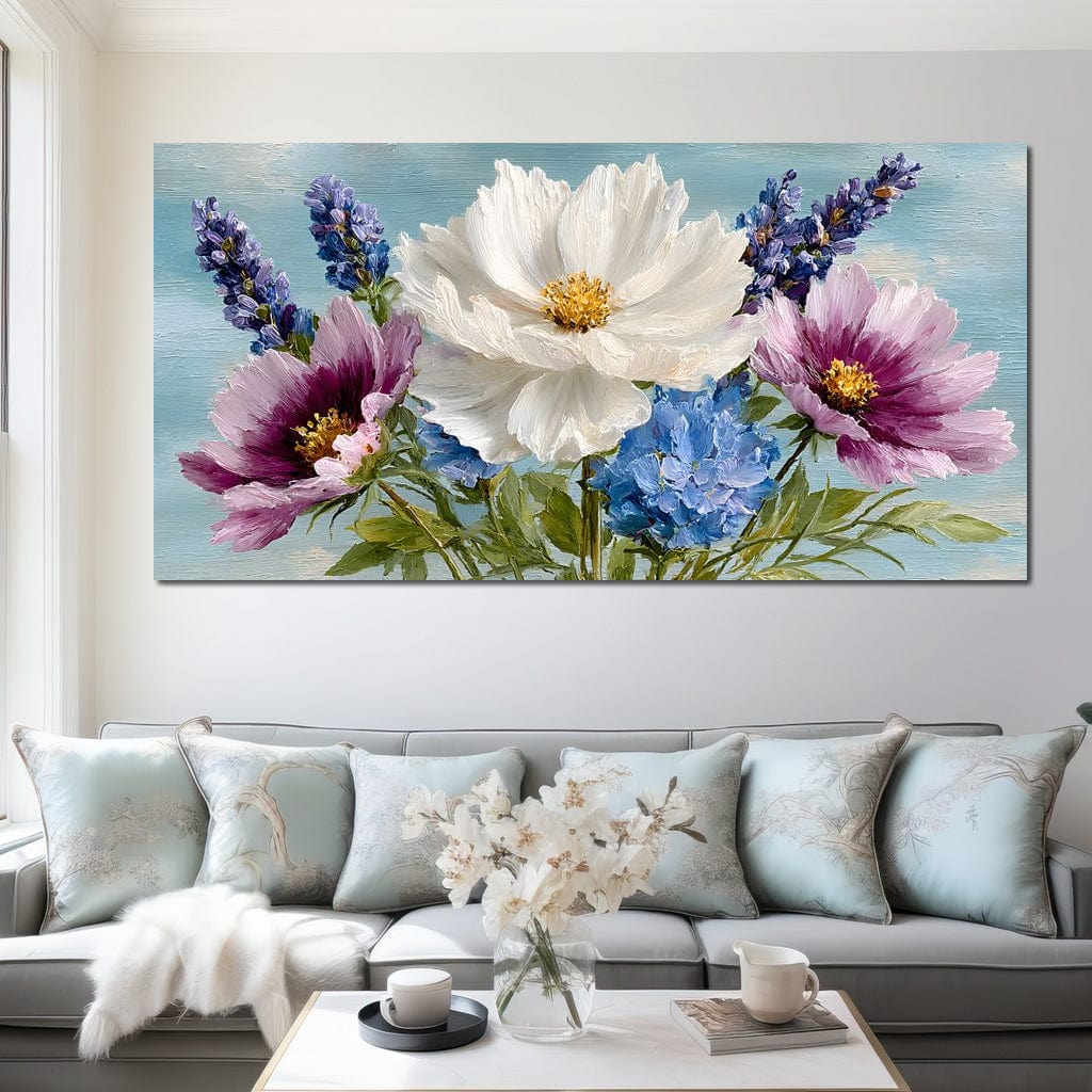 Pastel Meadow Floral Breeze Canvas Wall Art