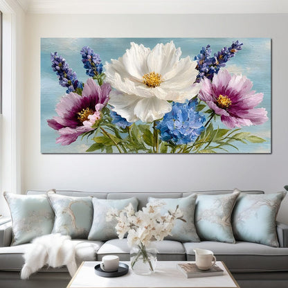 Pastel Meadow Floral Breeze Canvas Wall Art