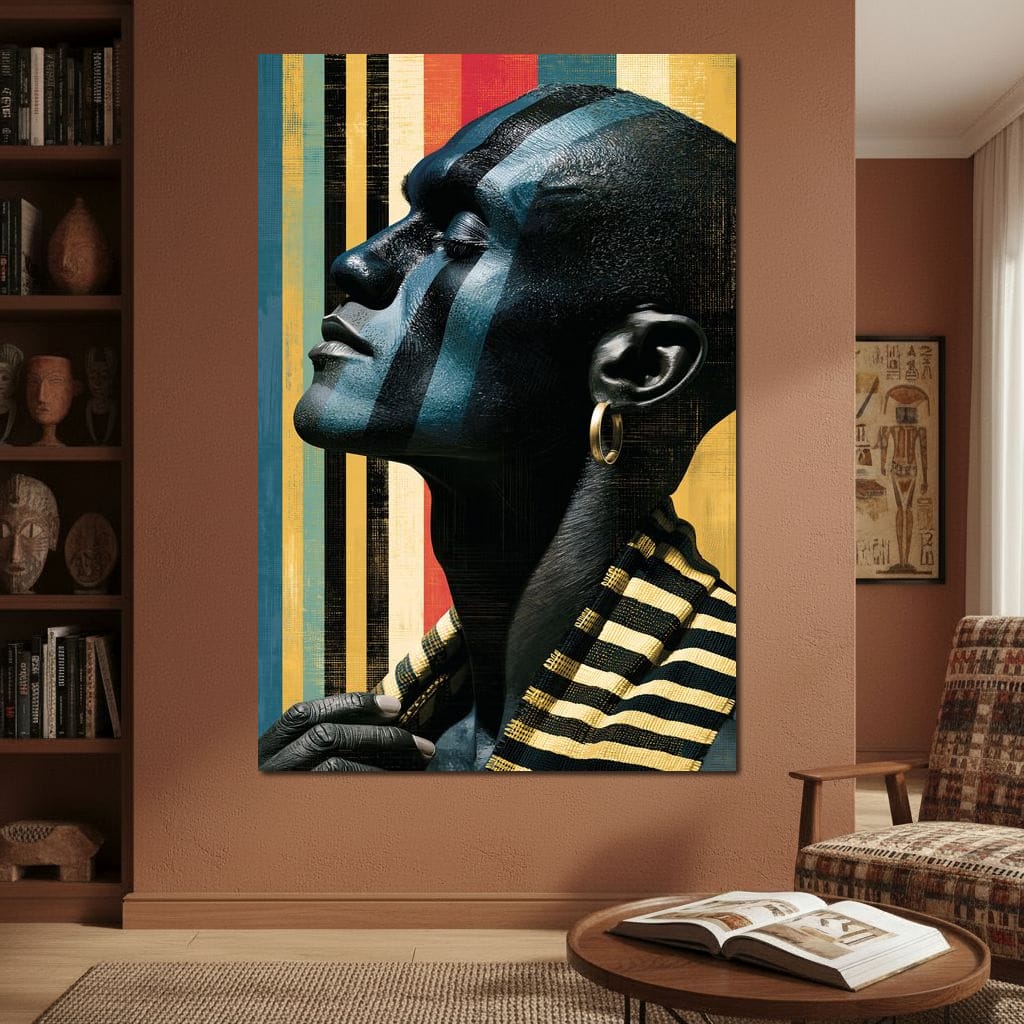 Pan Africa Colours Silhouette Canvas Wall Art