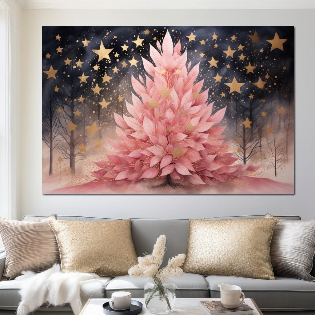 Pink Pine Tree Canvas Wall Art