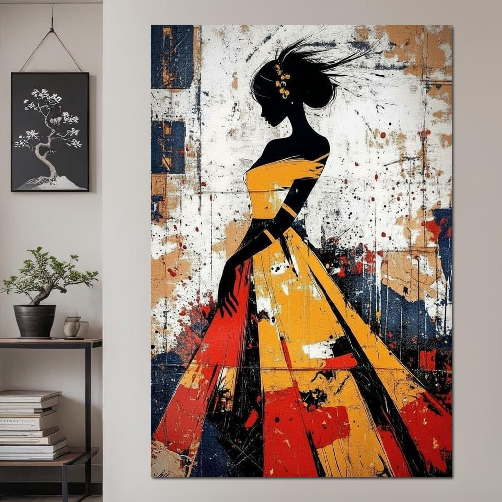 Women in Yellow Dress Canvas Wall Art