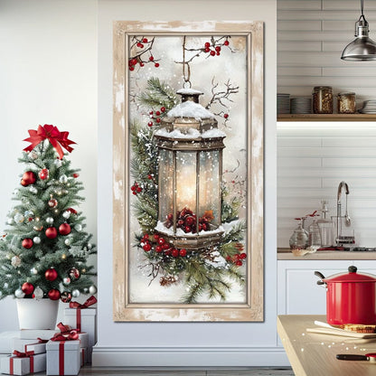 Lantern Glow Winter Enchantment Canvas Wall Art