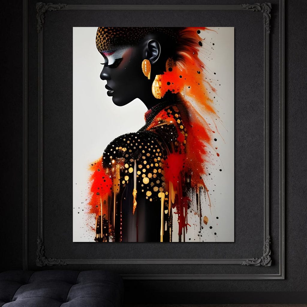 Female Portrait Paint Splash 035 Canvas Wall Art