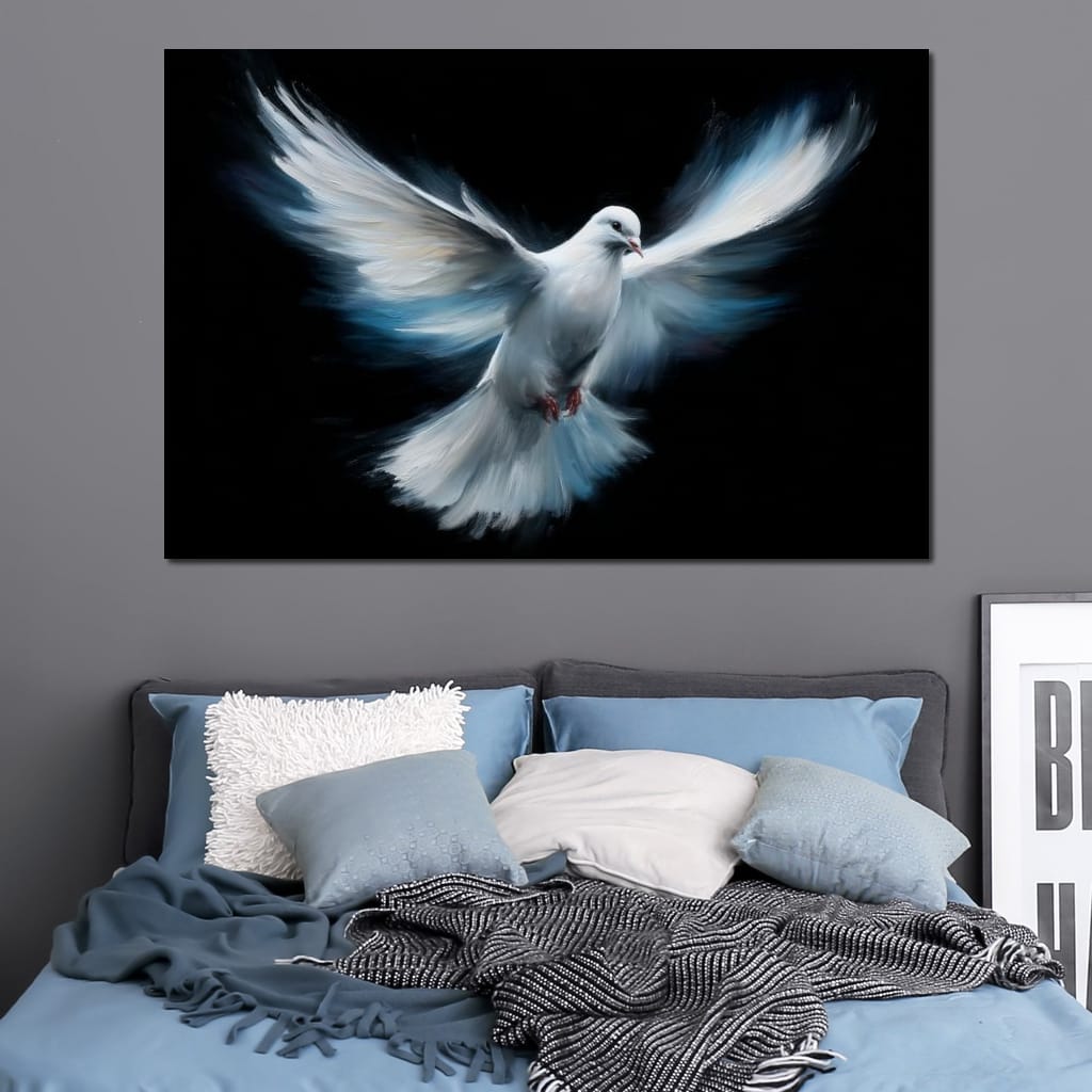 Ascending White Wing Motion Canvas Wall Art