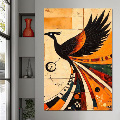 Phoenix in Dawn Flight Canvas Wall Art