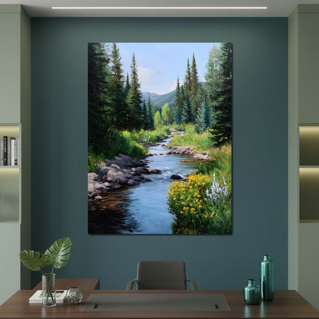 Alpine Creek Wildflower Trail Canvas Wall Art