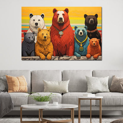Kaleidoscope of Bears Canvas Wall Art
