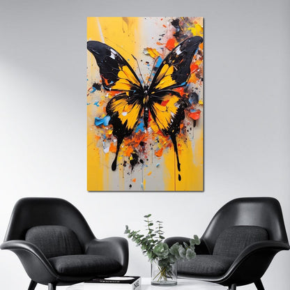 Whimsy of Fluttering Colors Canvas Wall Art