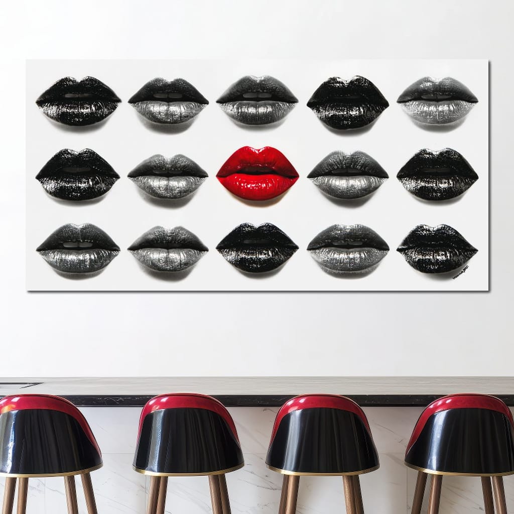 Sensual Lips Bold Defiance Canvas Wall Art