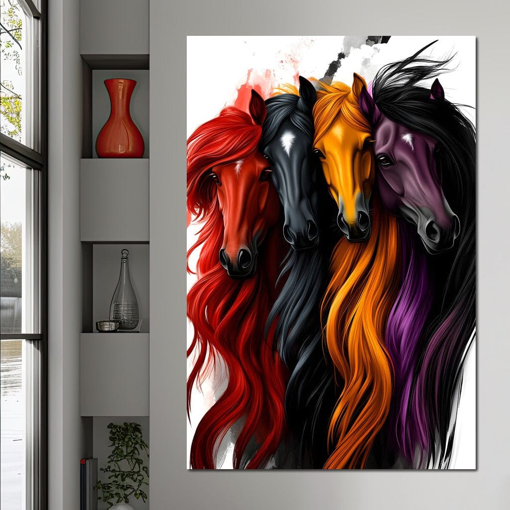 Equestrian Quartet Harmony Canvas Wall Art