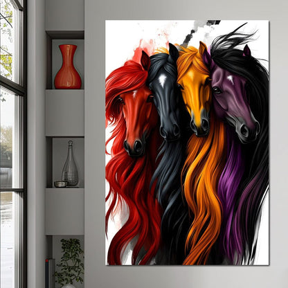 Equestrian Quartet Harmony Canvas Wall Art