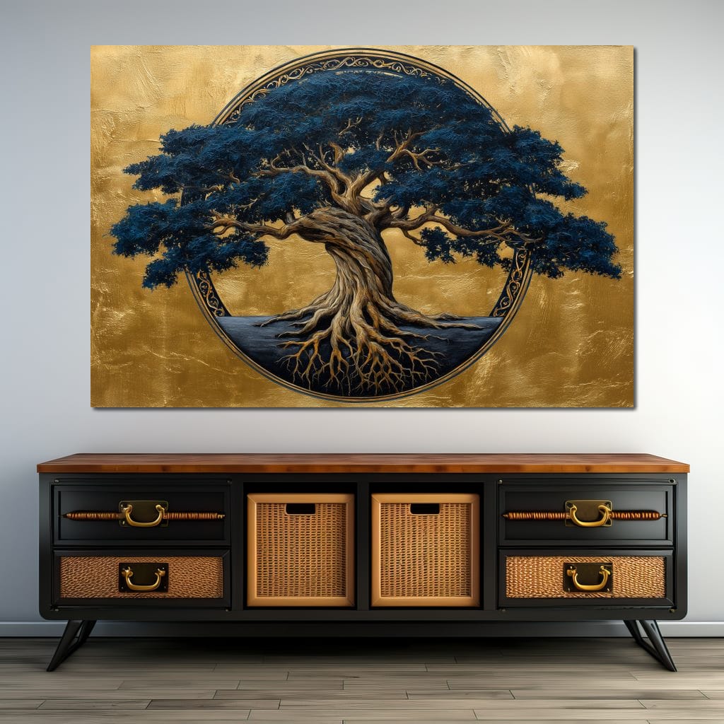 Blue Tree Of Life Canvas Wall Art