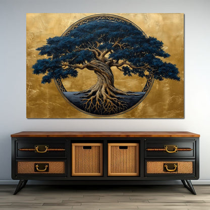 Blue Tree Of Life Canvas Wall Art