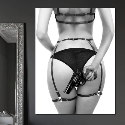 Gun Ass Canvas Wall Art