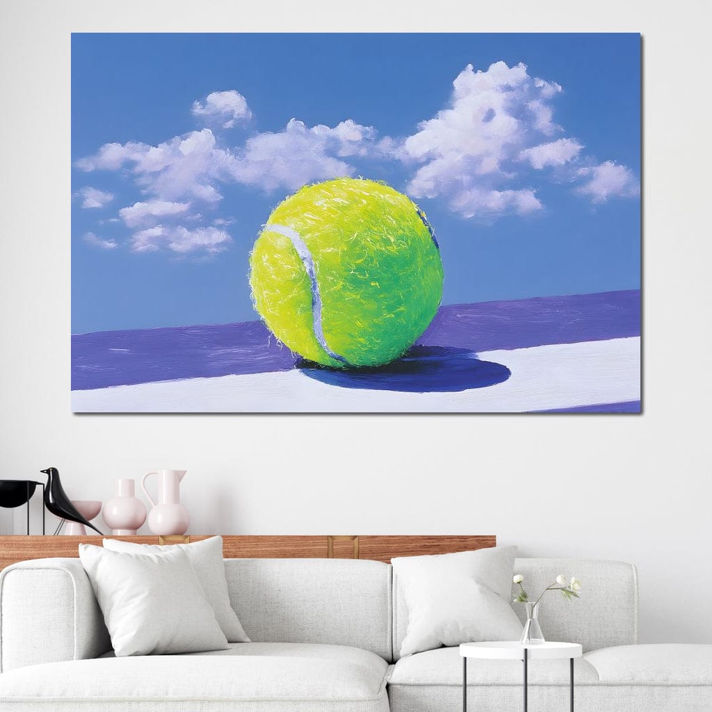 Tennis Ball Under Summer Sky Canvas Wall Art
