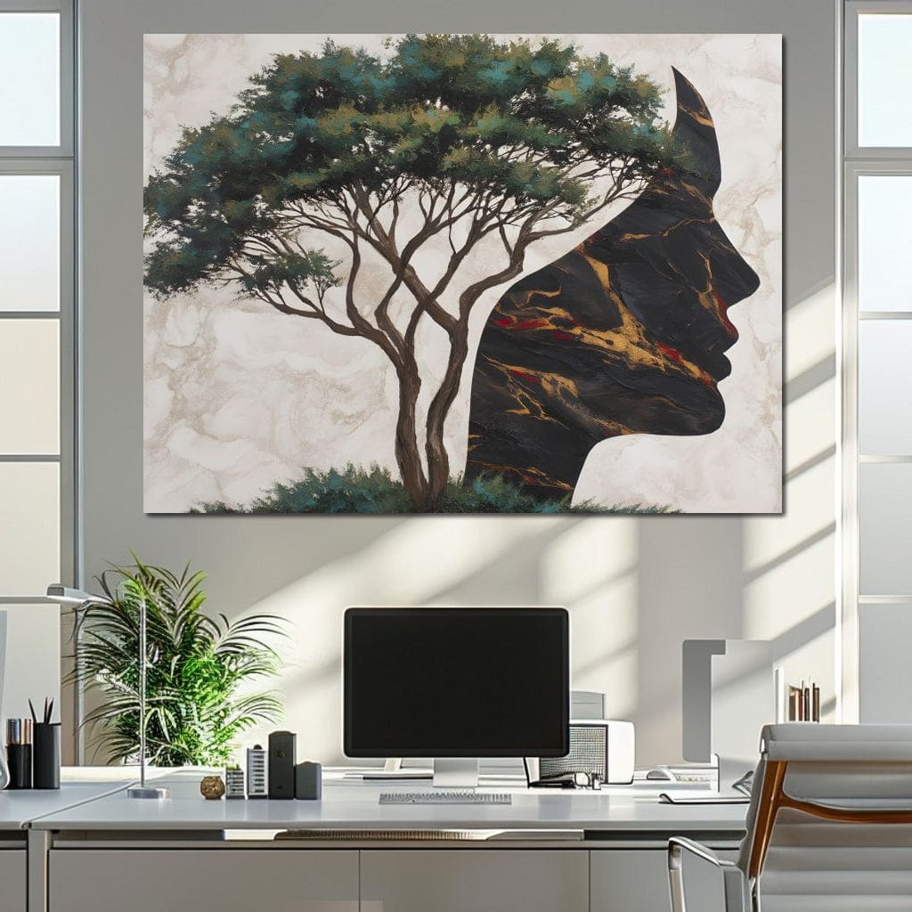 Majestic Silhouette Beneath Branches Canvas Wall Art
