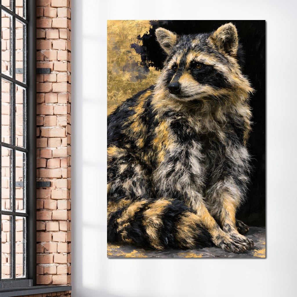 Midnight Bandit of Gilded Shadows Canvas Wall Art