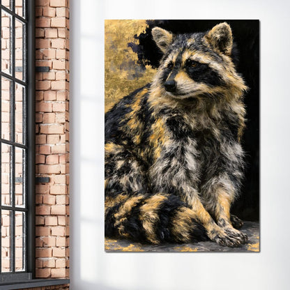 Midnight Bandit of Gilded Shadows Canvas Wall Art