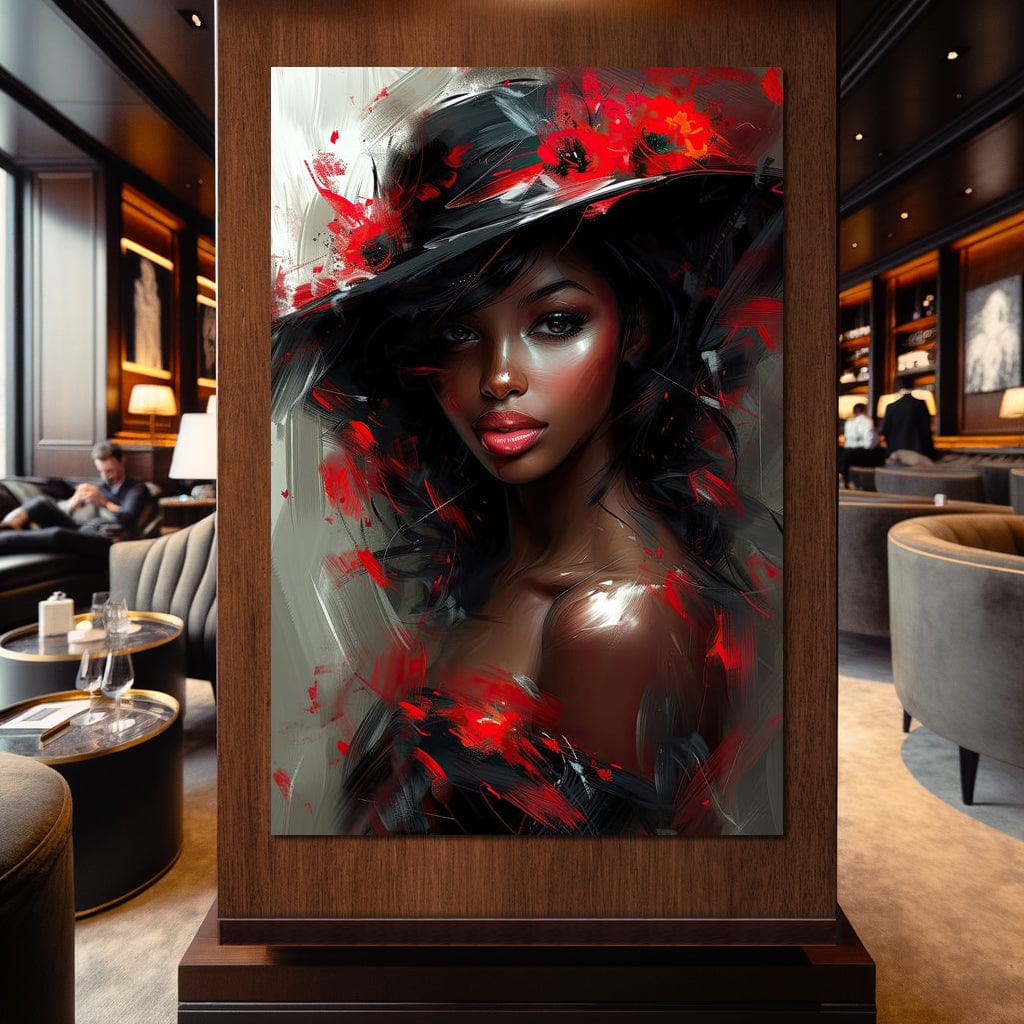 Sable Elegance with Poppy Flair Canvas Wall Art