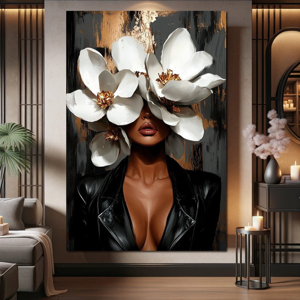 Golden Petals of Elegance Canvas Wall Art