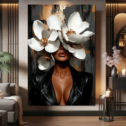Golden Petals of Elegance Canvas Wall Art