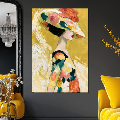 Golden Garden Gala Silhouette Canvas Wall Art
