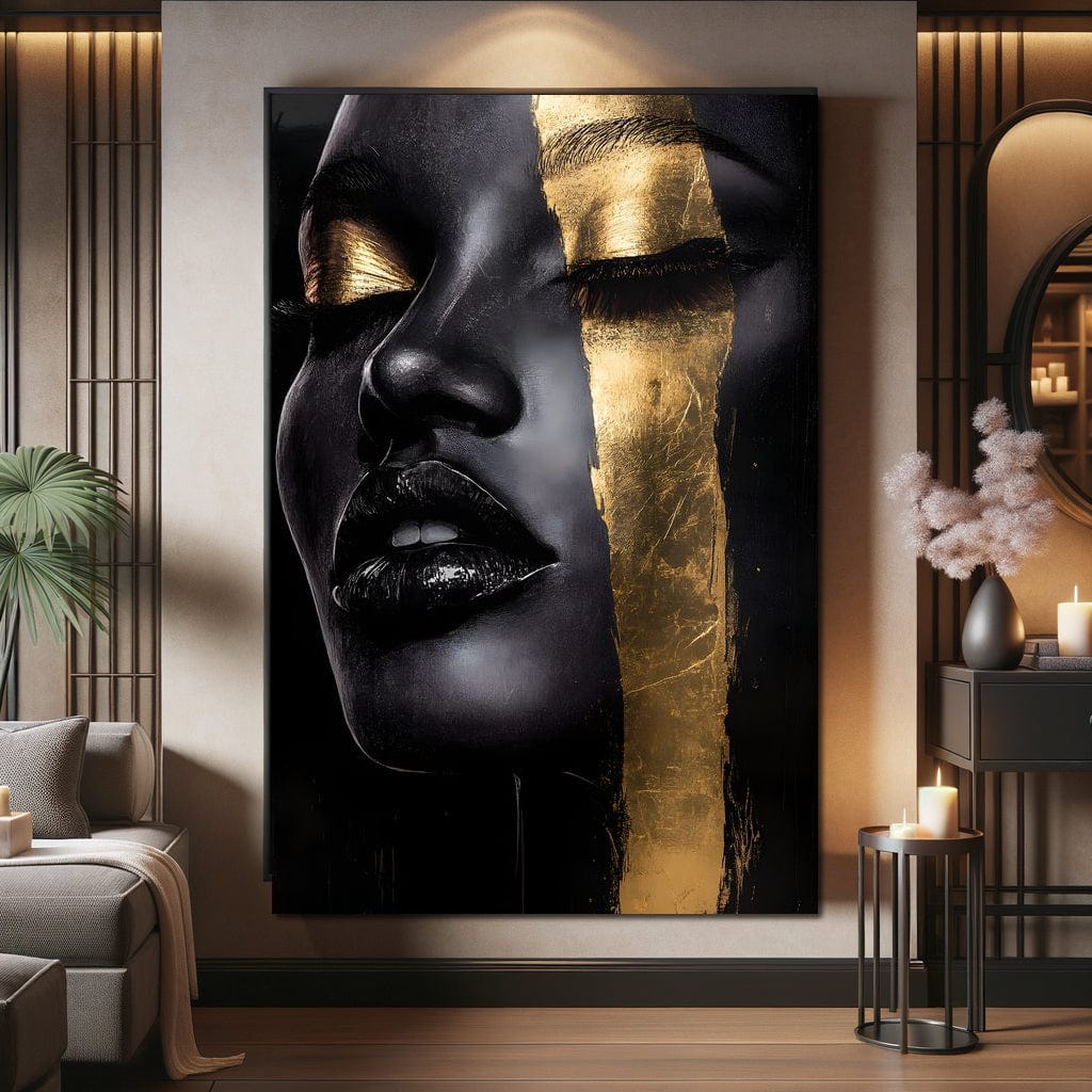 Golden Elegance Unveiled Canvas Wall Art