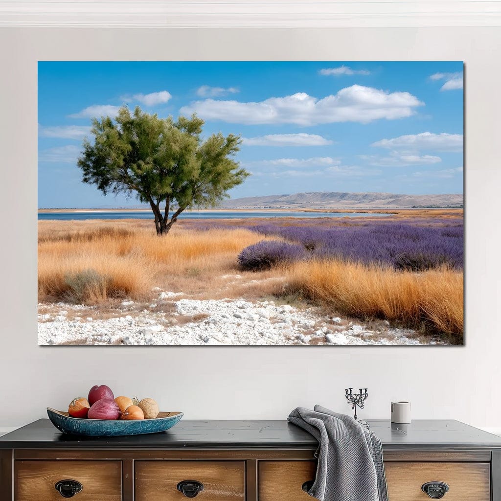 Solitary Tree Salt Marsh Sky Canvas Wall Art