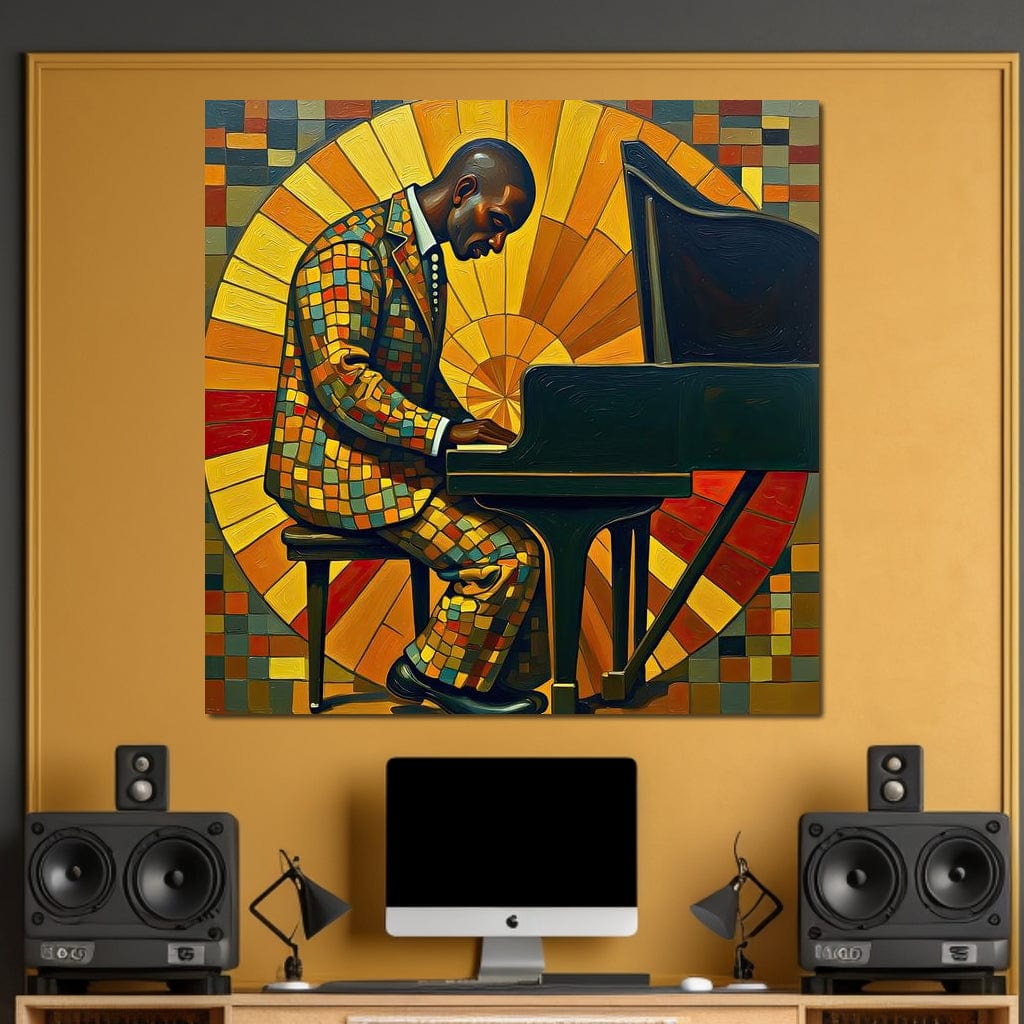 The Mosaic Pianist Canvas Wall Art