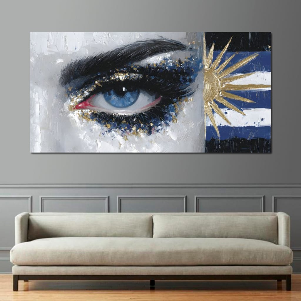 Golden Sun Blue Eye Canvas Wall Art