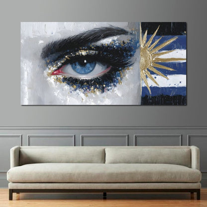 Golden Sun Blue Eye Canvas Wall Art