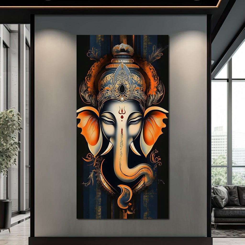 Divine Graceful Ganesha's Blessing Canvas Wall Art