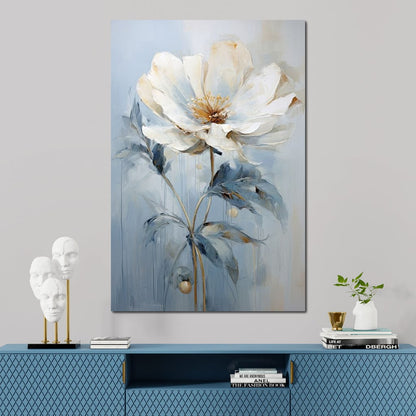 Azure Serenity Blossom Canvas Wall Art